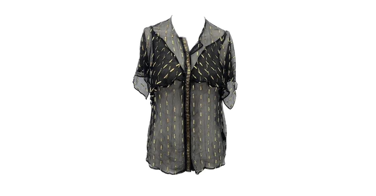 ZADIG & VOLTAIRE Tops Camiseta.Viscosa XS Internacional Negro 