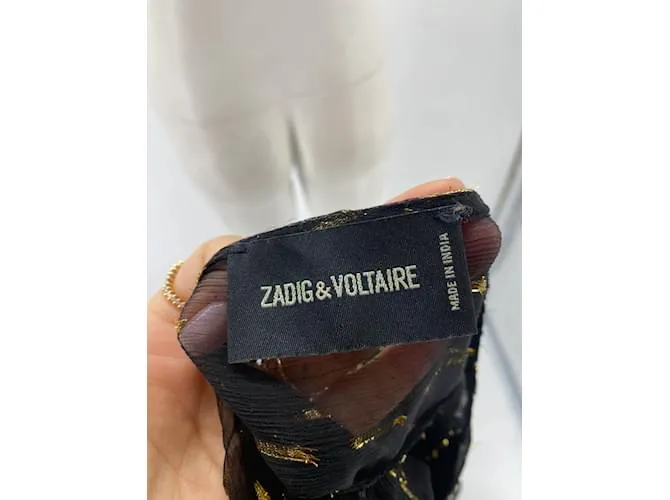 ZADIG & VOLTAIRE Tops Camiseta.Viscosa XS Internacional Negro 